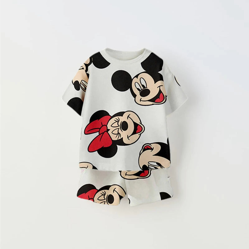 Cartoon Print Tshirt+Shorts